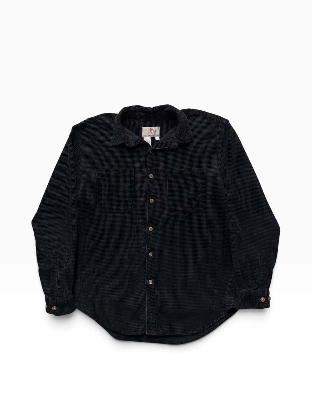The Territory Ahead Black Waffle Corduroy Long Sleeve Button Up Shirt Size L